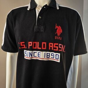 US Polo Assn Mens Sz XL Rugby Polo Shirt Embroidered Pony USPA 1890 Pique Cotton
